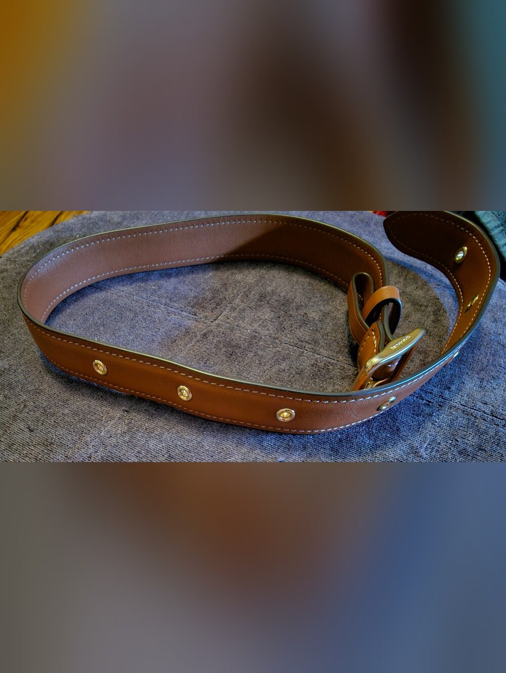 Coach Leather Haversack Crossbody Strap in (Amber) Brown with Gold Hardware